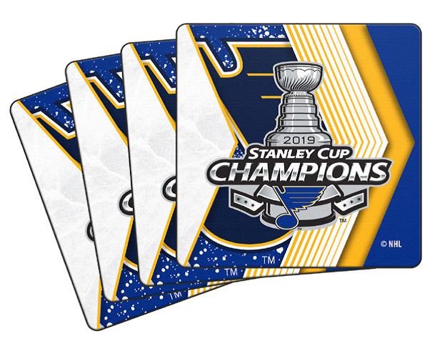 Saint Louis Blues Stanley Cup 4-Pack Neoprene Coaster Set