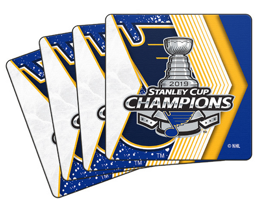 Saint Louis Blues Stanley Cup 4-Pack Neoprene Coaster Set